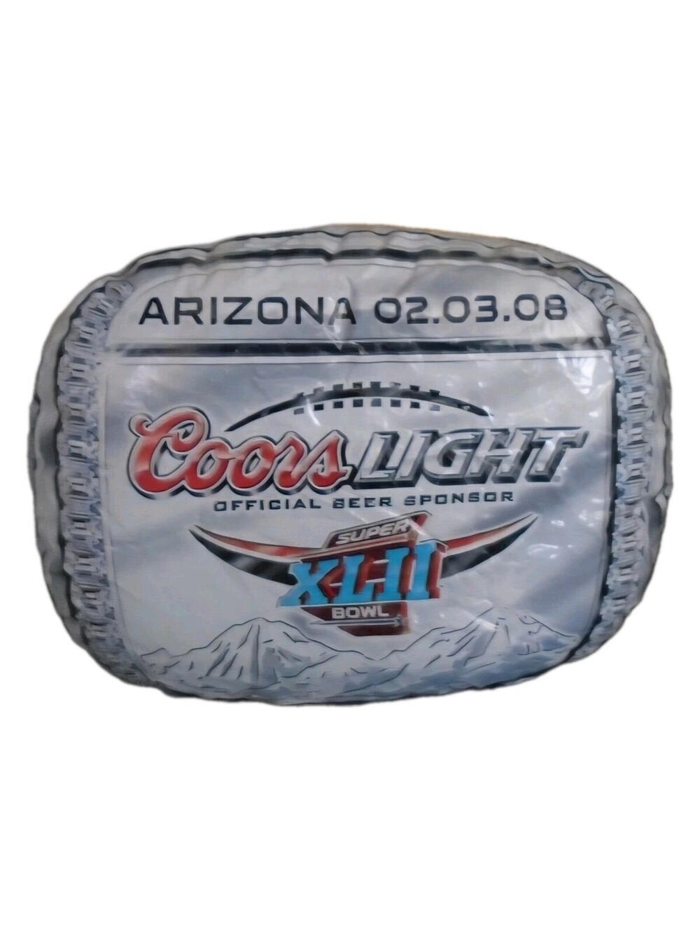 COORS LIGHT Beer Super Bowl 42 XLII Inflatable Bowl Ring Man Cave Party NOS NEW